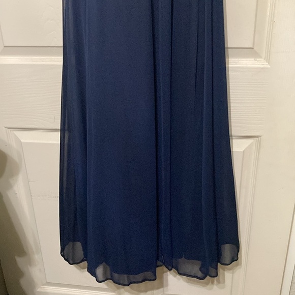 Navy blue full length spaghetti strap dress size 12 - Picture 5 of 7